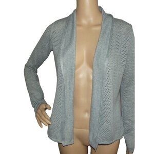 Belldini Cardigan Sweater Womens Small gray open front long sleeve textured